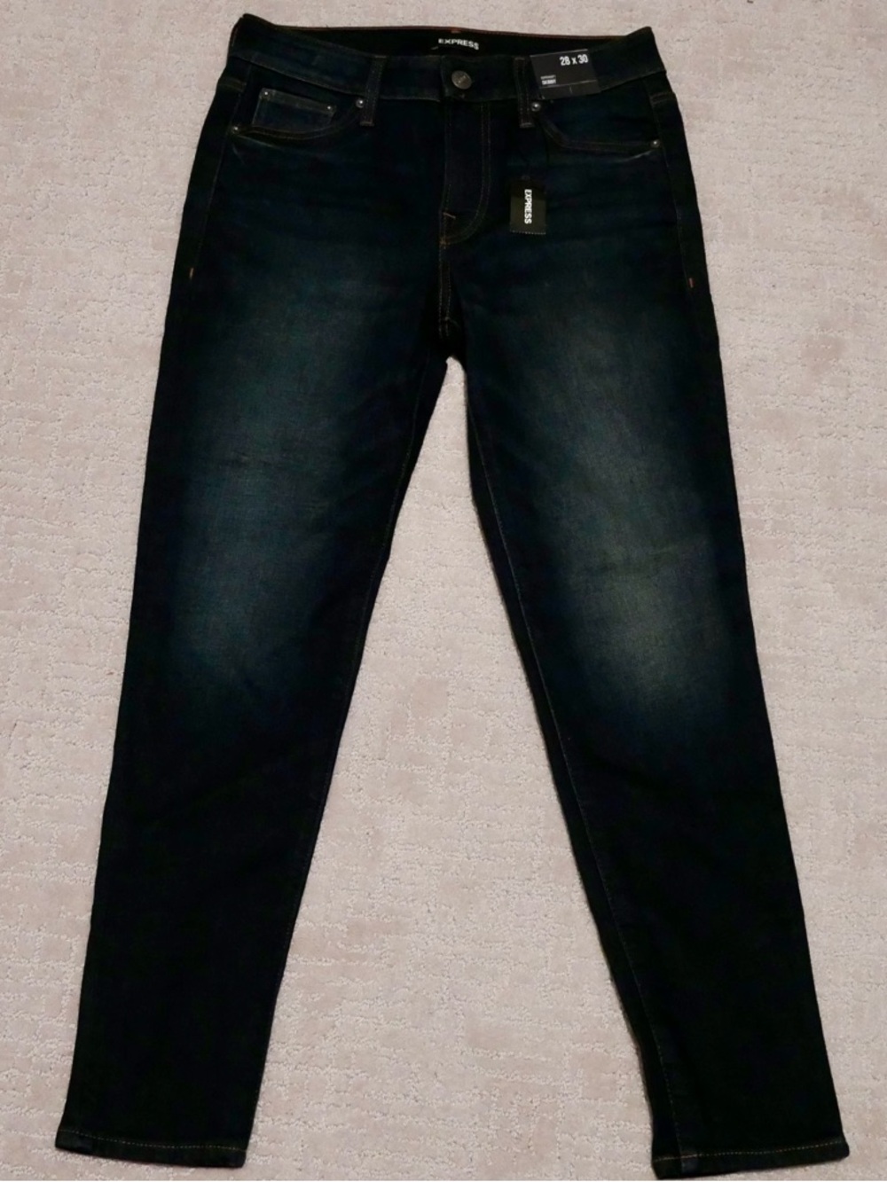 Express Mens Supersoft Skinny Jeans Dark Wash Conscious‎ Edit 28x30 NEW